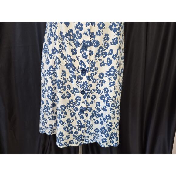 Reformation Rilynn Button Front Tie Back Sundress Blue Floral US 6 New - Picture 6 of 14